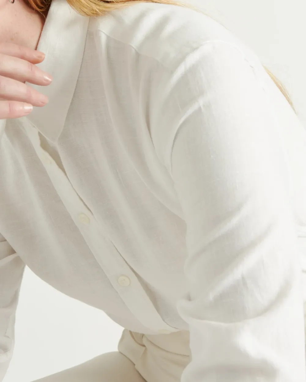 Slight Stretch 100% European Linen Long Sleeve Shirt