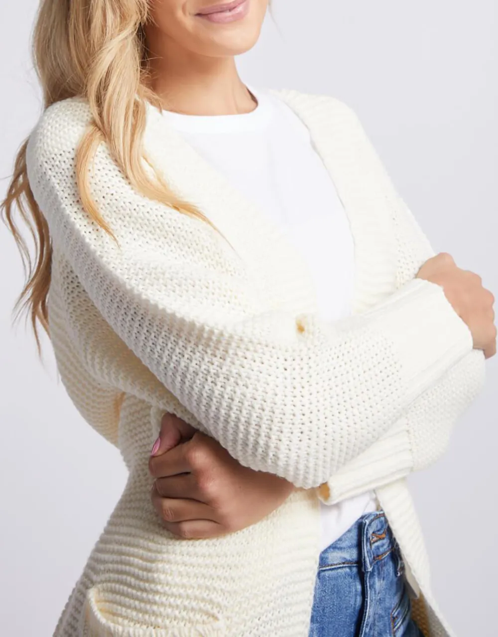 Long Sleeve Belted Cardigan - Birch