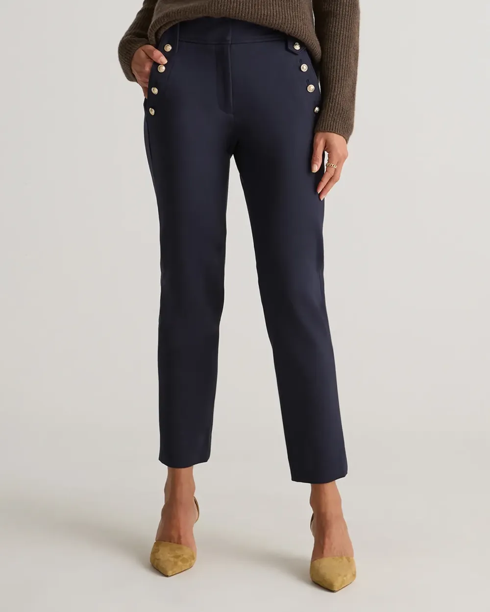 Ultra-Stretch Ponte Straight Leg Mariner Pants