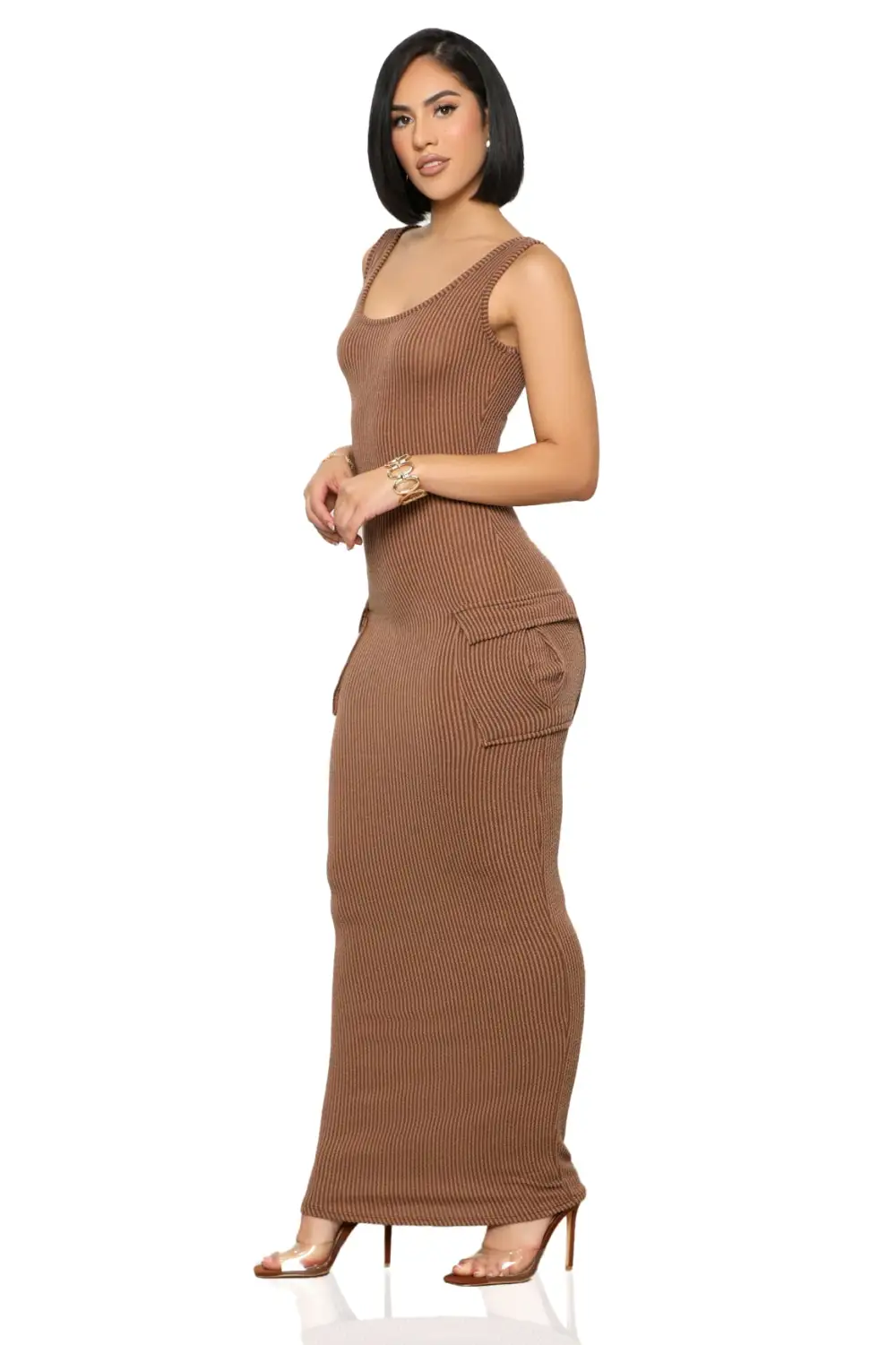 Rest N' Play Ribbed Dress (Brown)