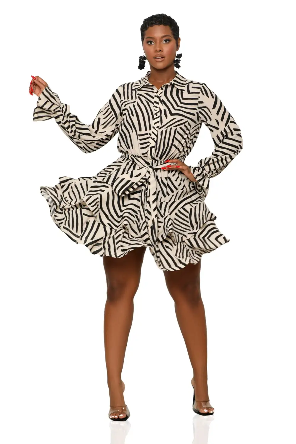 Line It Up Ruffle Dress-FINAL SALE