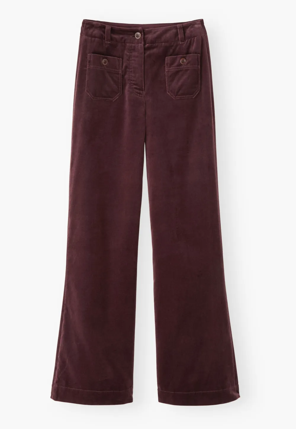 Velvet wide-leg trousers
Cotton velvet