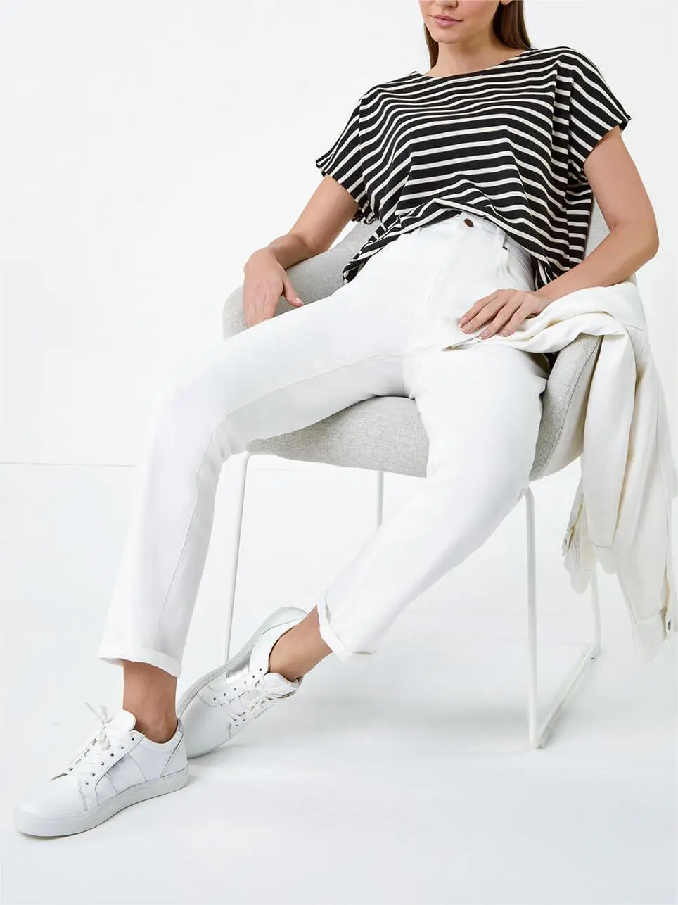 White resort skinny trousers