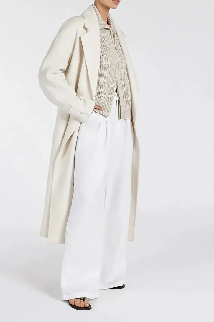 MILES CREAM WOOL WRAP COAT