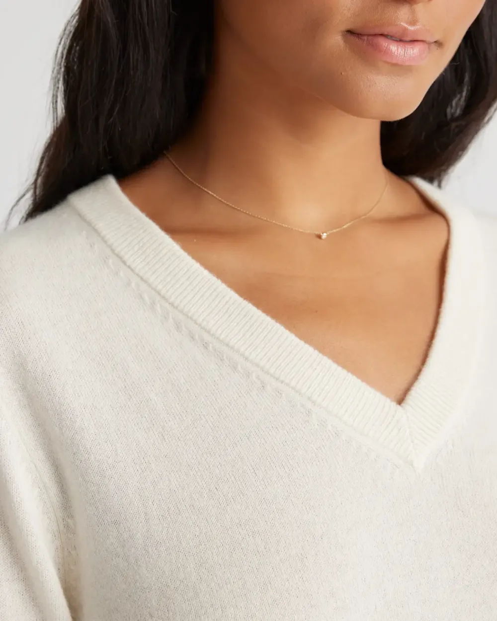 Mongolian Cashmere Relaxed V-Neck Sweater