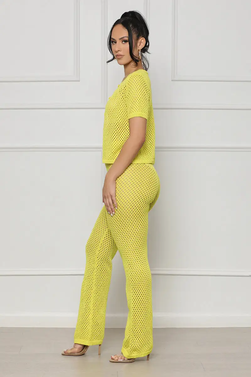 Nothing But Net Pants Set (Lime)- FINAL SALE