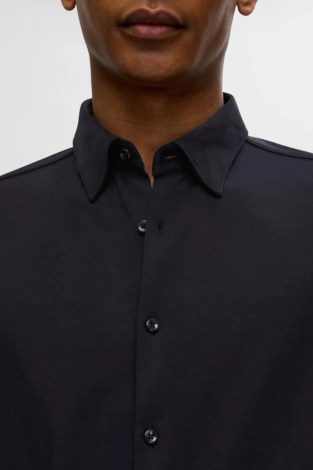 Black Jersey Slim Fit Shirt