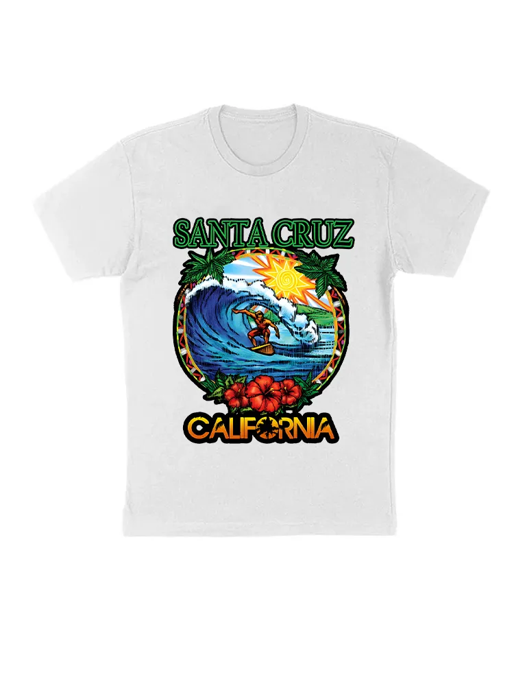 Retro Santa Cruz California Surfing Graphic Santa Cruz T-Shirt