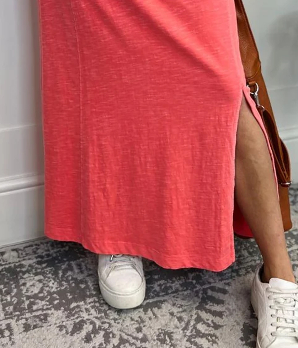 Coral Jersey Midaxi Skirt