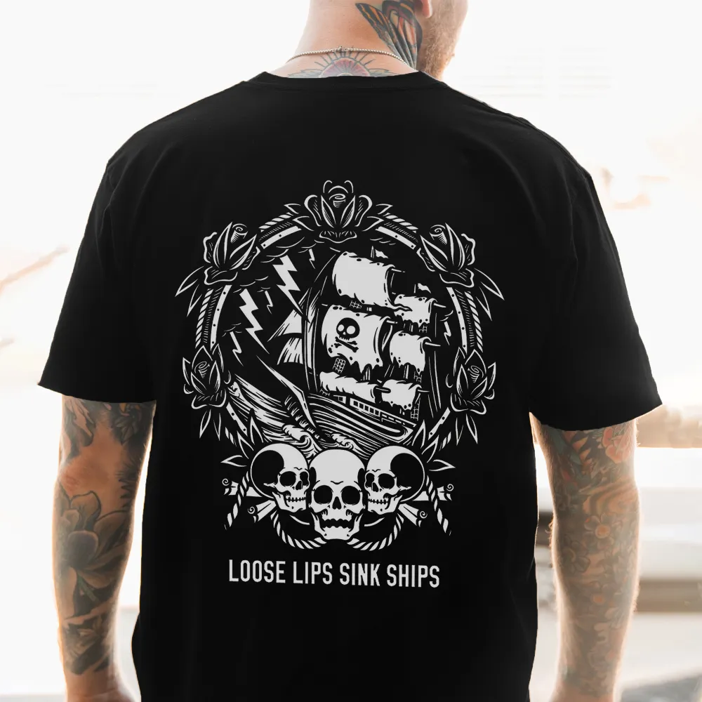 Loose lips link ships Printed Men's T-shirt