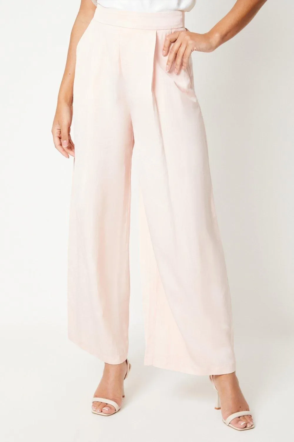 Premium Linen Mix Wide Leg Trouser