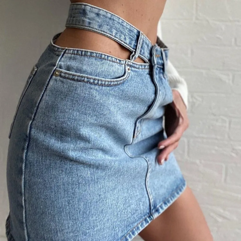 Kendall Denim Casual High Waist Mini Skirt