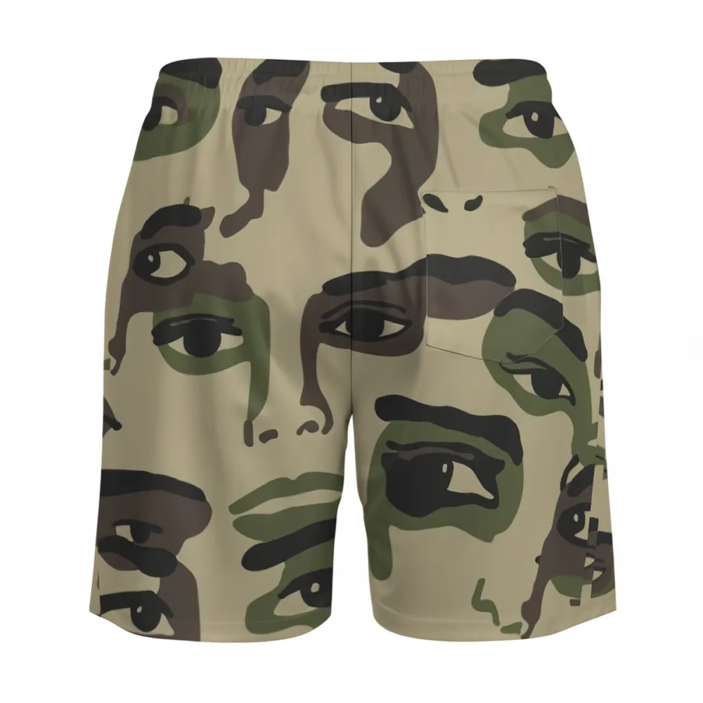Artistic Camouflage Print Sports Board Shorts