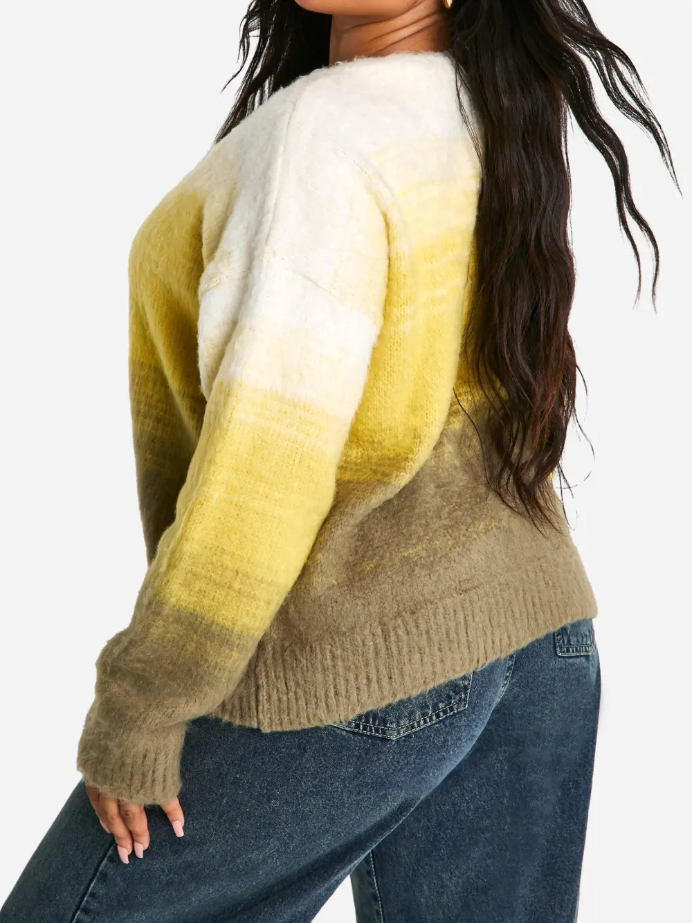 YELLOW OMBRE KNIT CARDIGAN