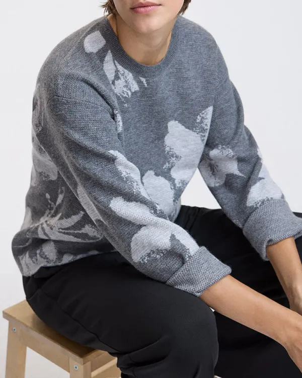 Loose Long-Sleeve Crew-Neck Sweater