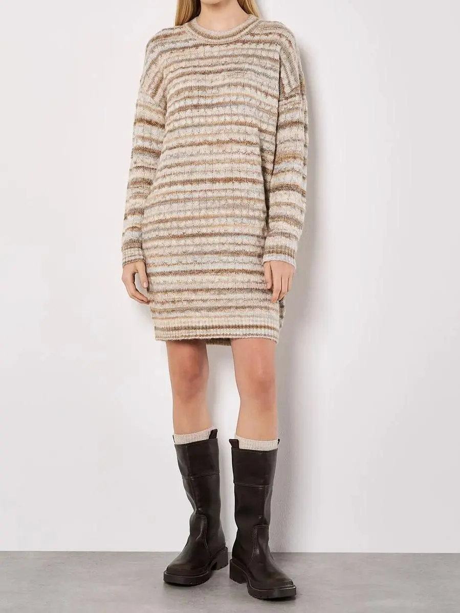 Tonal Stripe Jumper Mini Dress