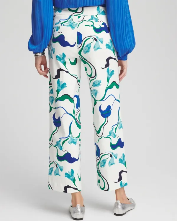 Floral Wide-Leg Cropped Pants