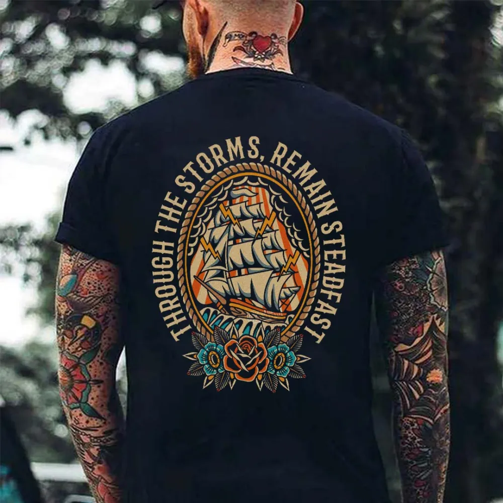 Through The Storms Remain Steadfast Printed Men's T-shirt