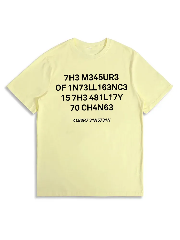 Funny The Measure Of Intelligence Graphic Printing Geeky T-Shirt