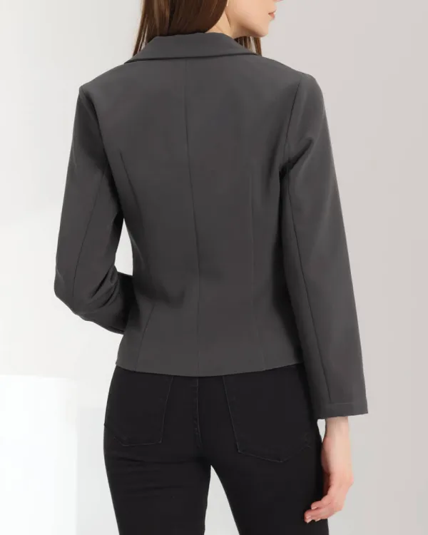 Allegra K- Open Front Crop Suit Blazer Jacket