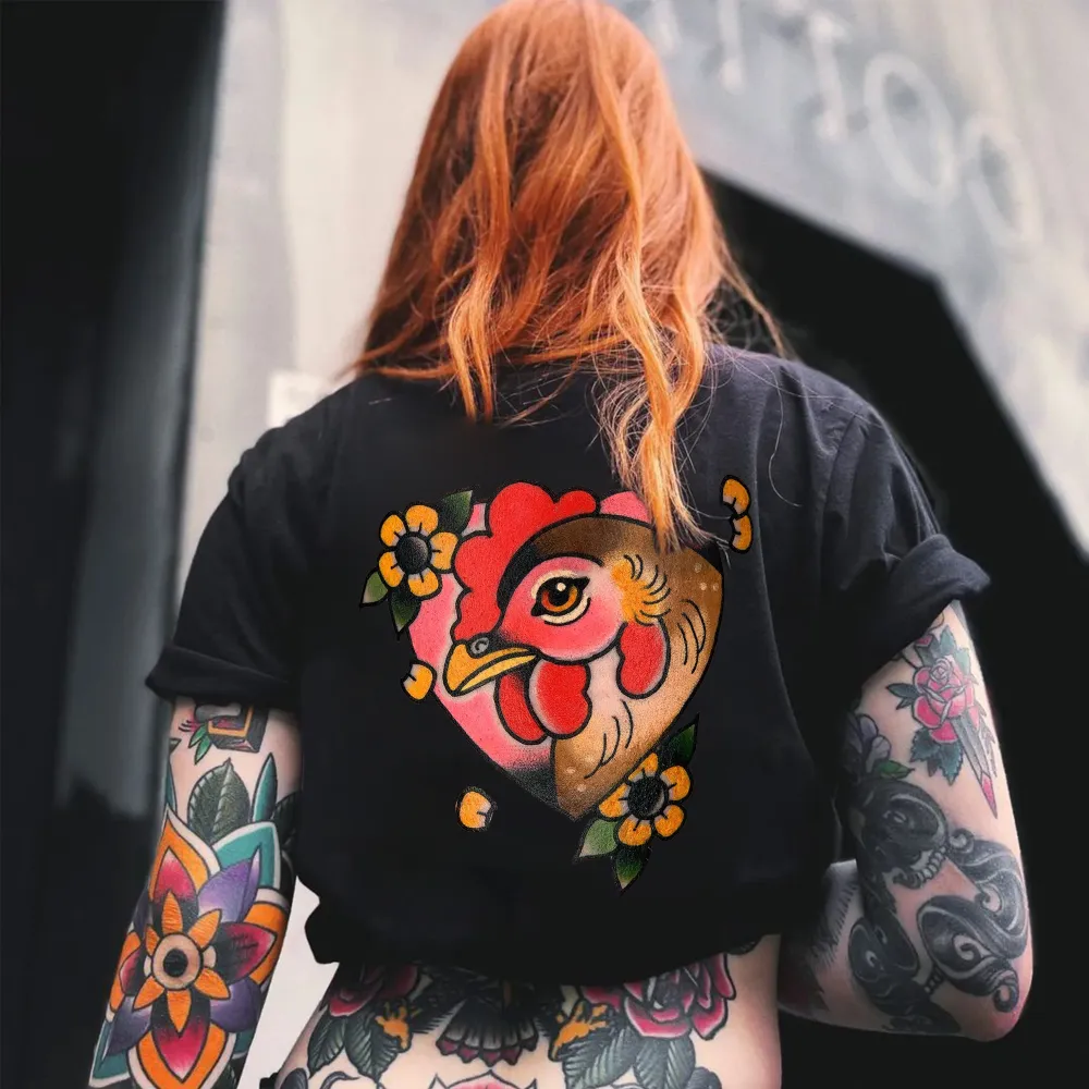 Floral Hen Printed Women's T-shirt