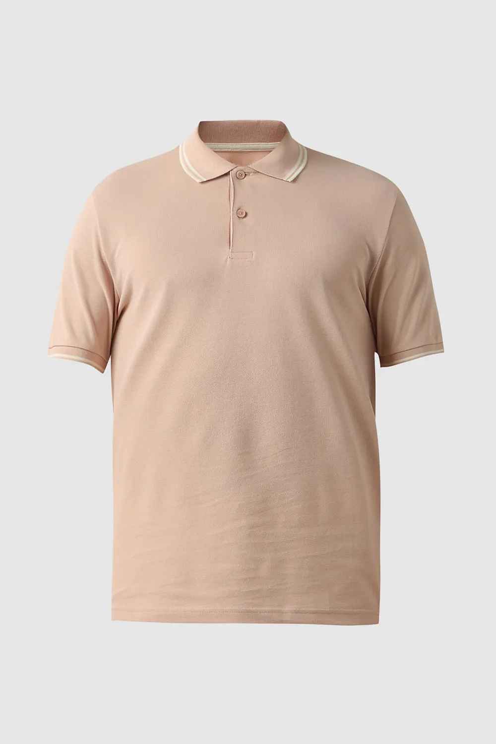 Pink Contrast Tipping Polo T-shirt