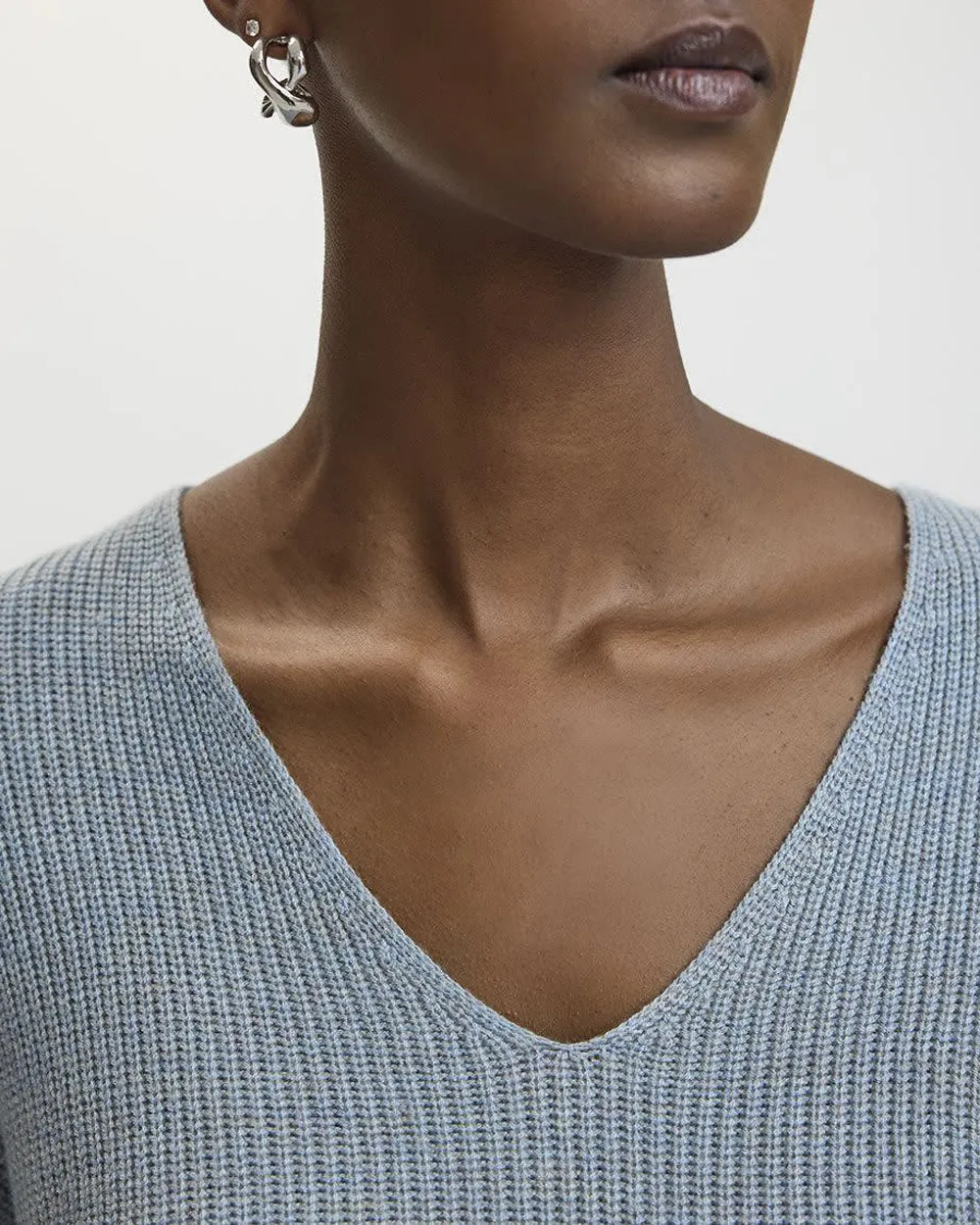 Cashmere-Blend V-Neck Sweater