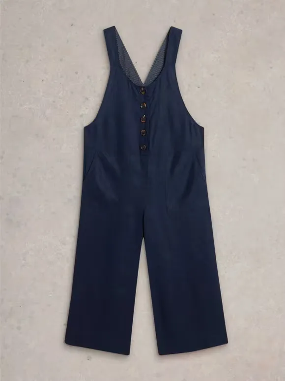 Square Neck Viola Linen Dungaree