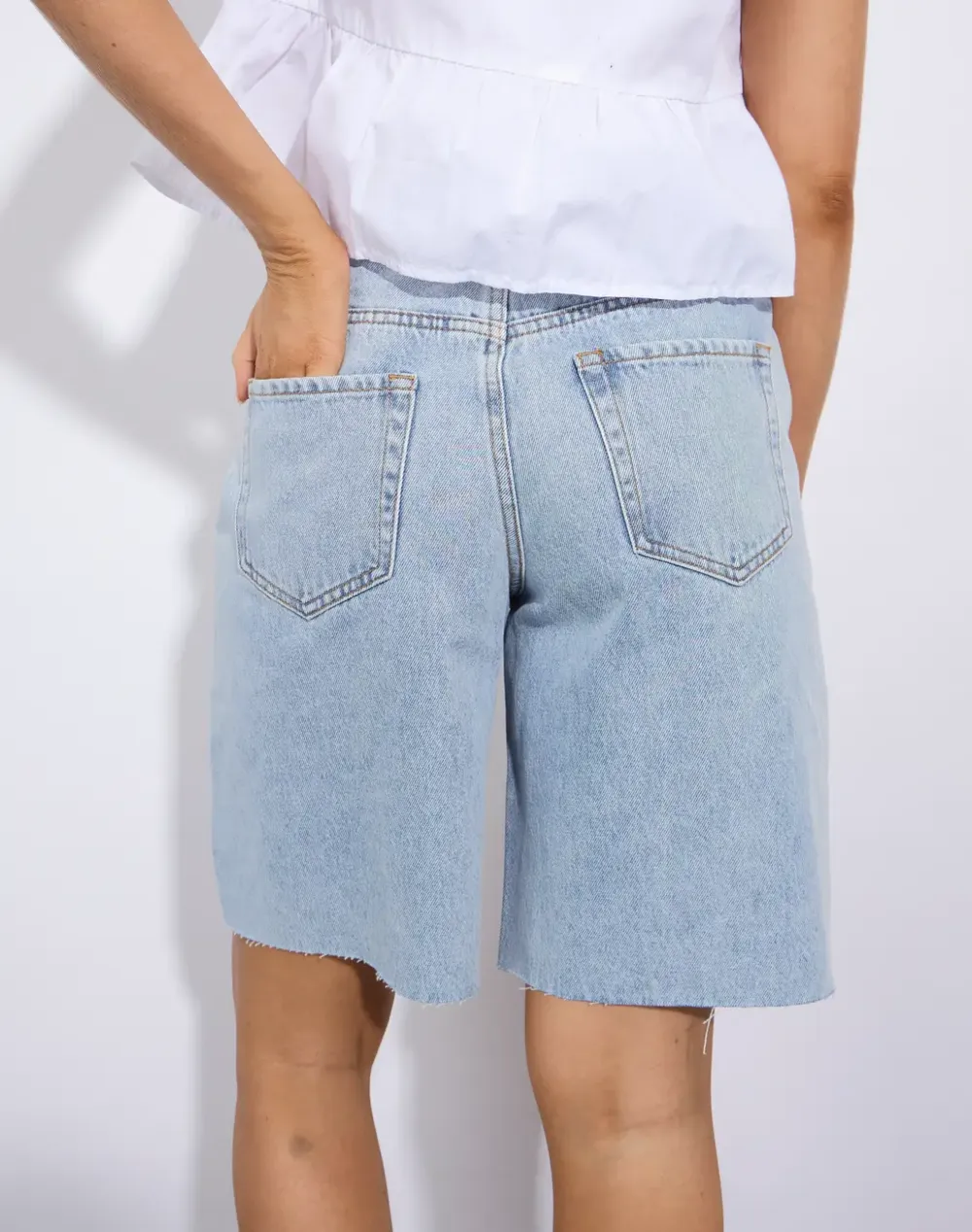 High Rise Baggy Denim Short