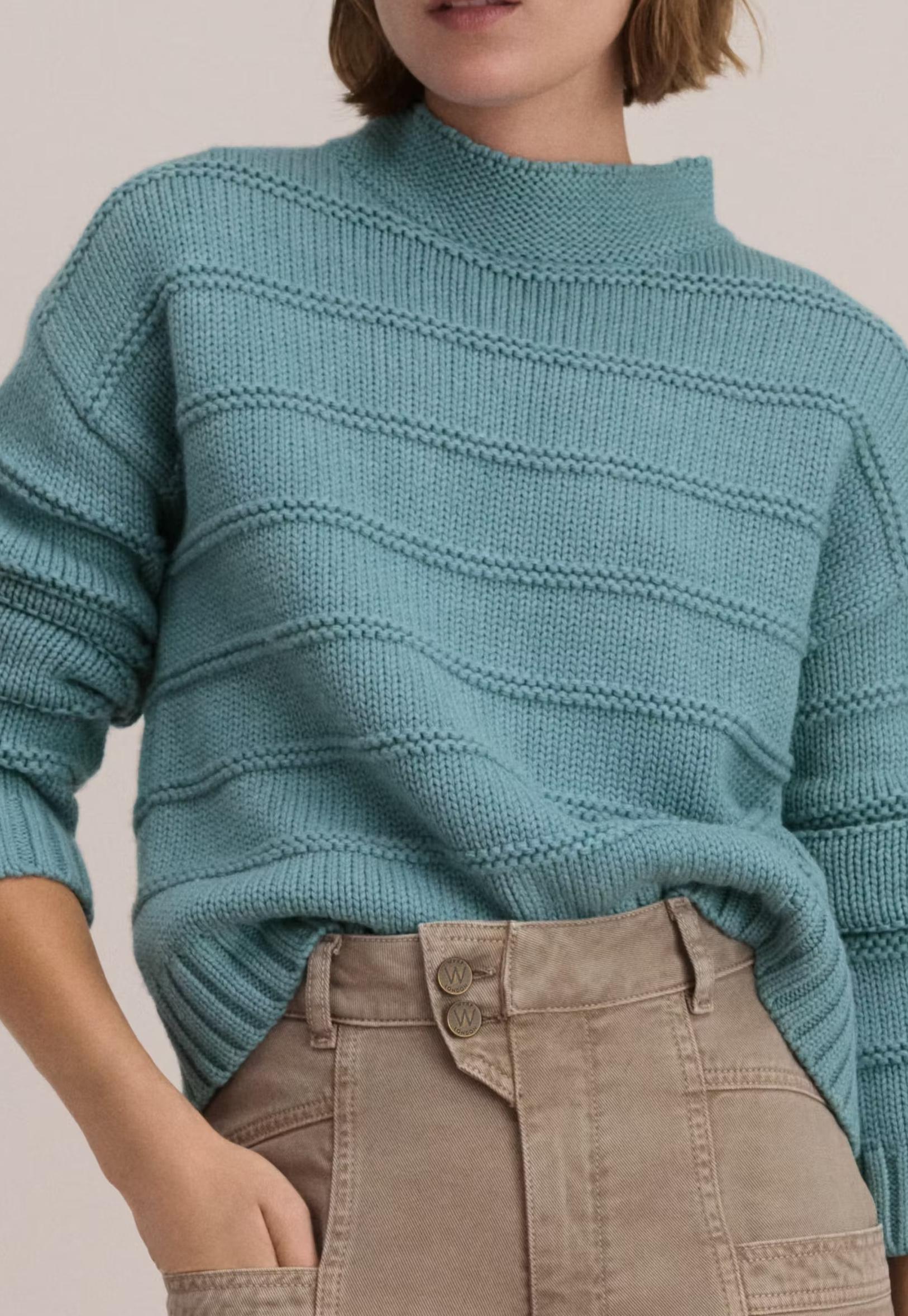 Stripe-stitch sweater
Wool & organic cotton