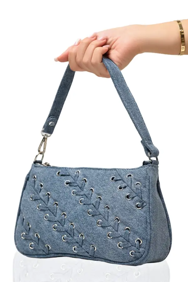 Tie It Up Denim Shoulder Bag