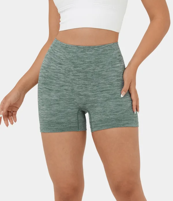 Seamless Flow High Waisted Butt Lifting Ruched Deep Dye Yoga Biker Shorts 3.5''