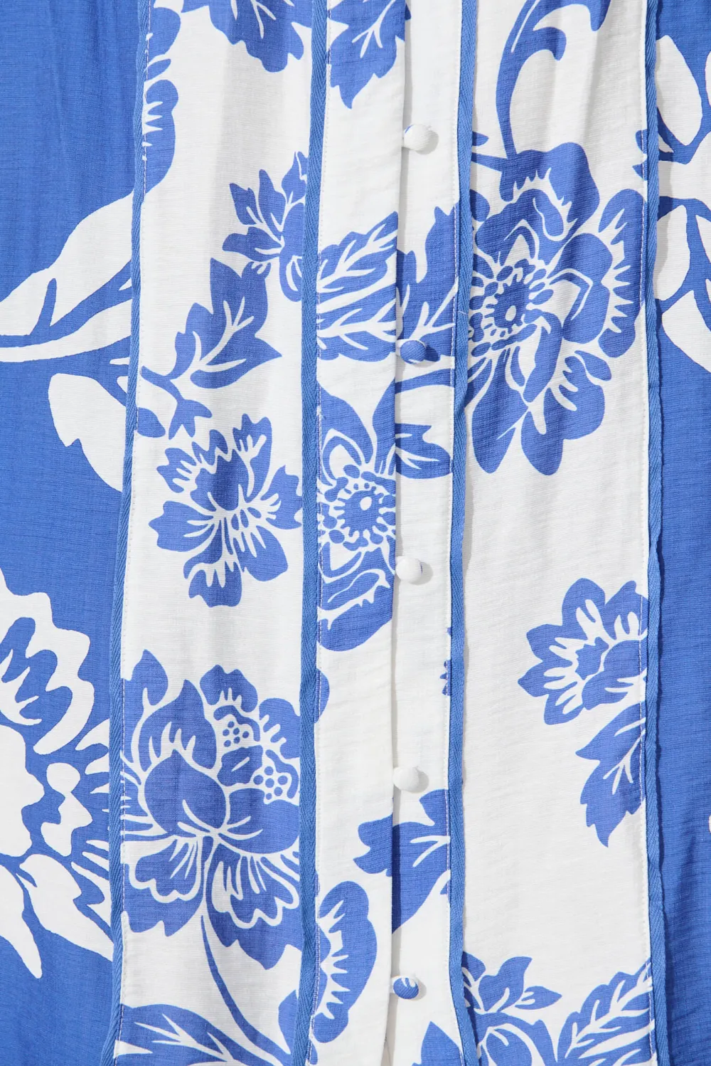 Blue Patterned Belted Shirt Dress