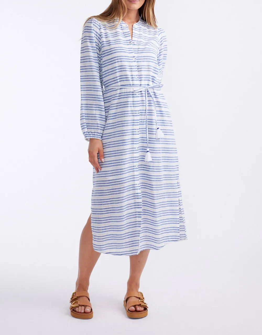 Palm Island Dress - Blue/White Stripe