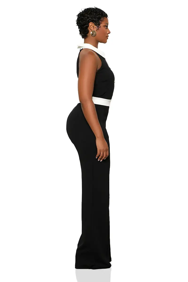 Classic Tuxedo Jumpsuit (Black Multi)