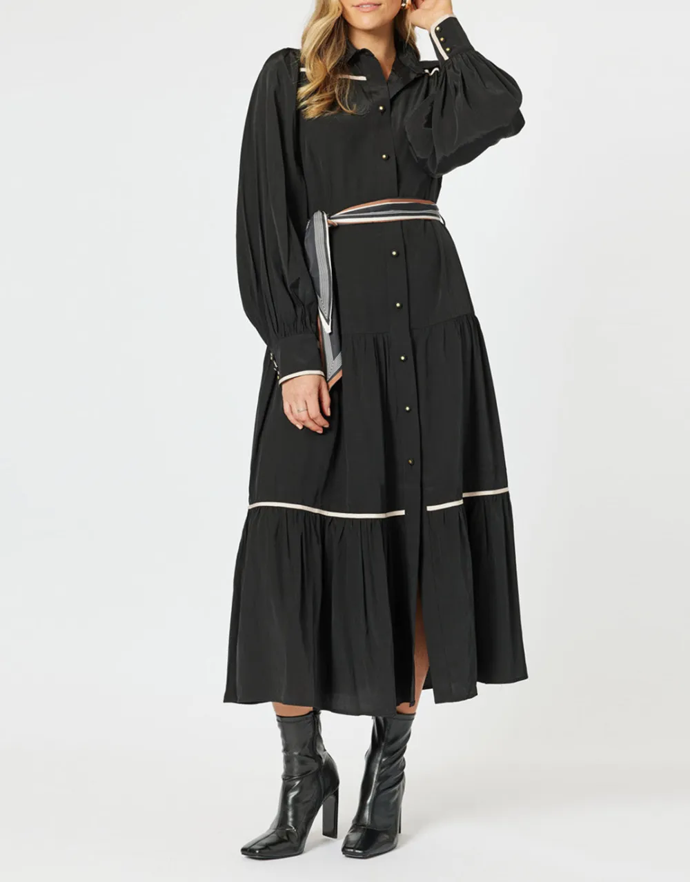 Roma Trim Dress - Black