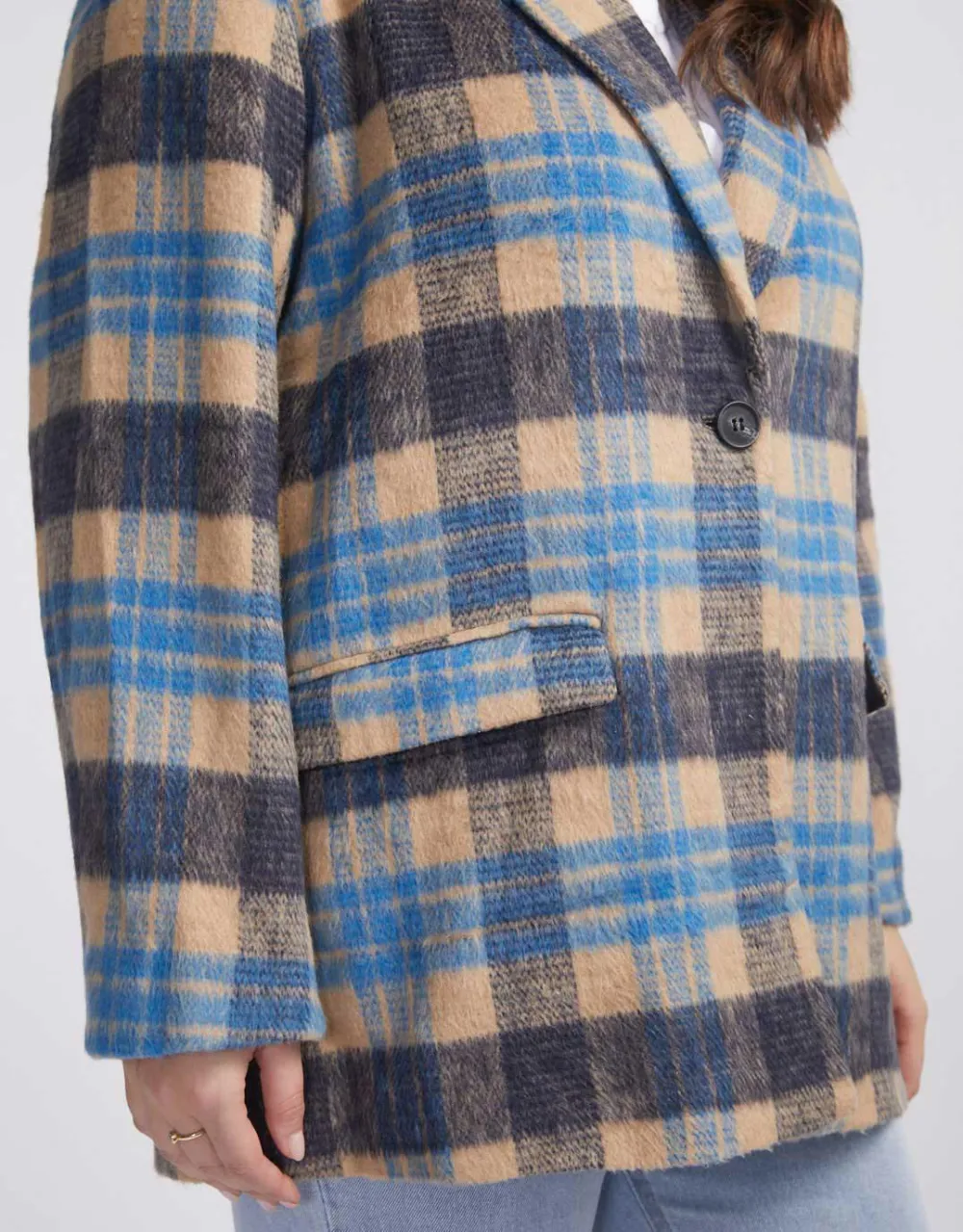 Amsterdam Coat - Blue/Camel Check