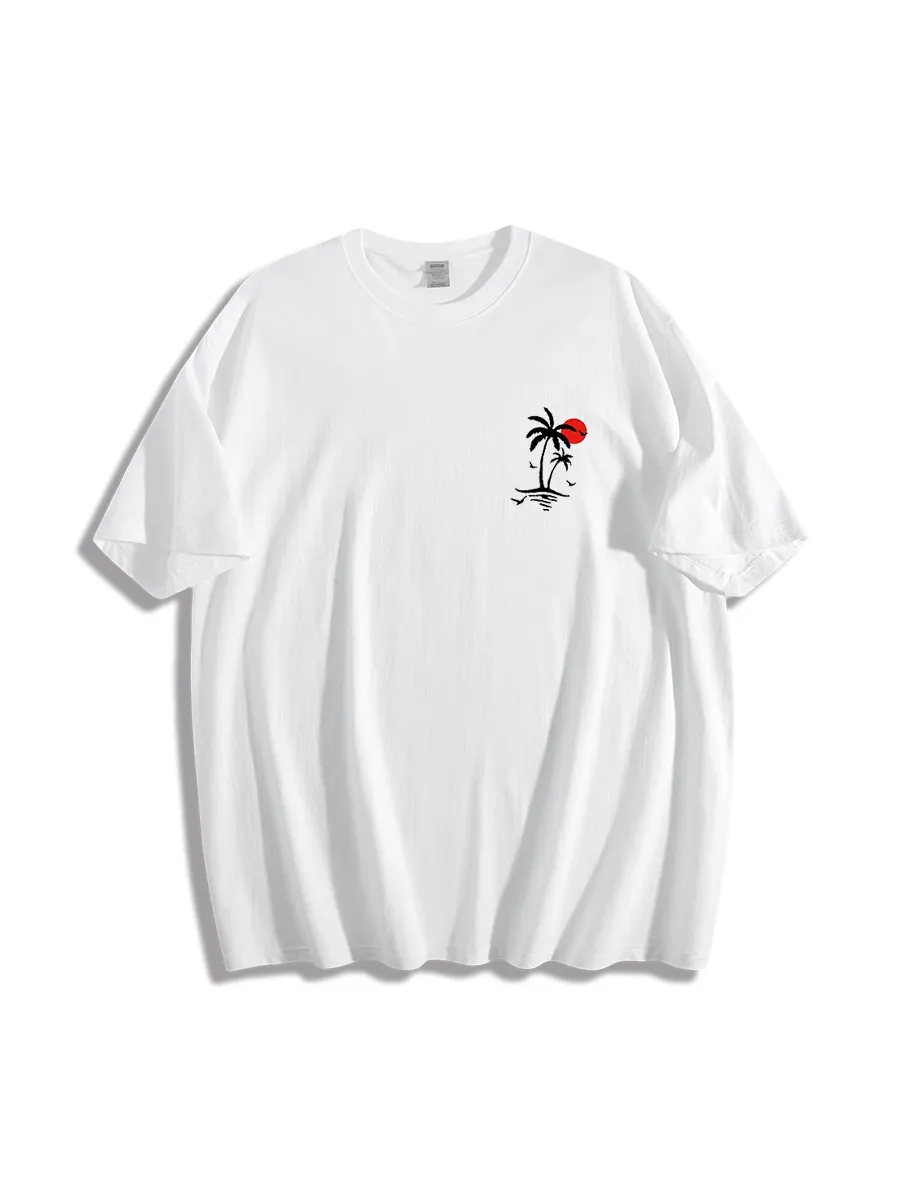Summer Coconut Tree Sunset Beach Tee