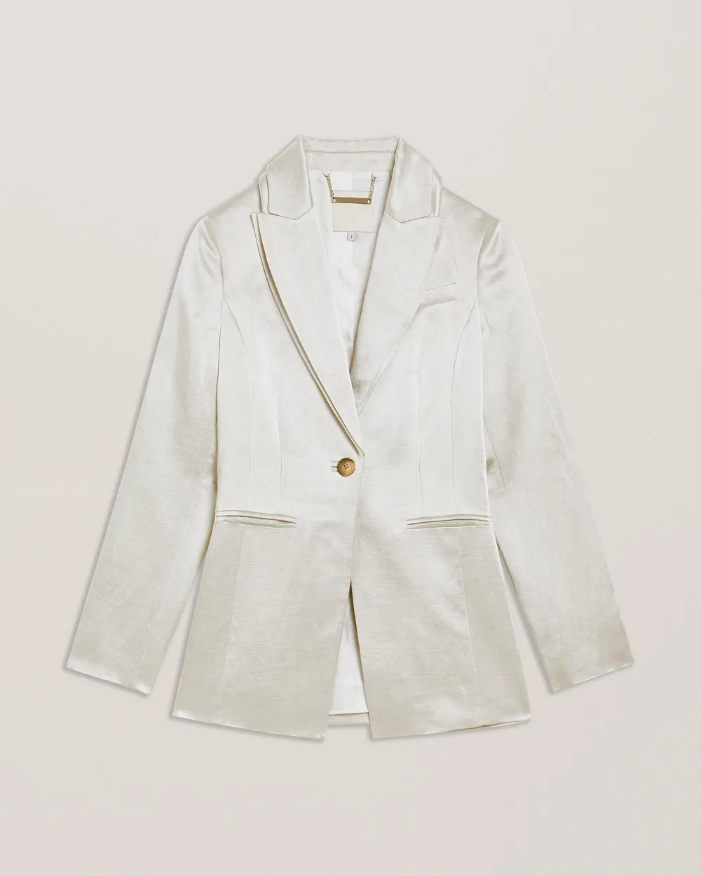 Masaru Single Breasted Tailored Blazer Ivory