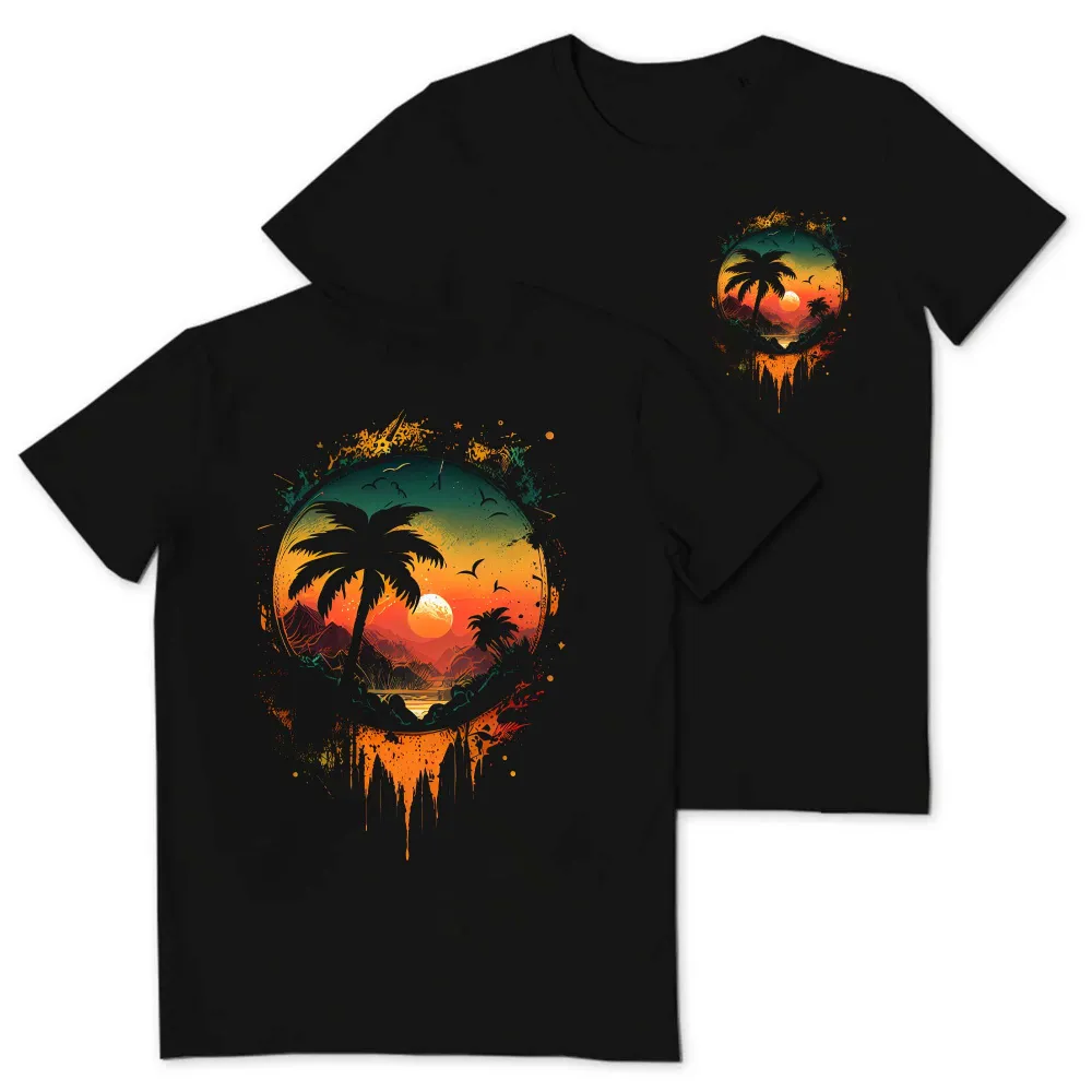 Mountain Sunset Printed Men's T-shirt