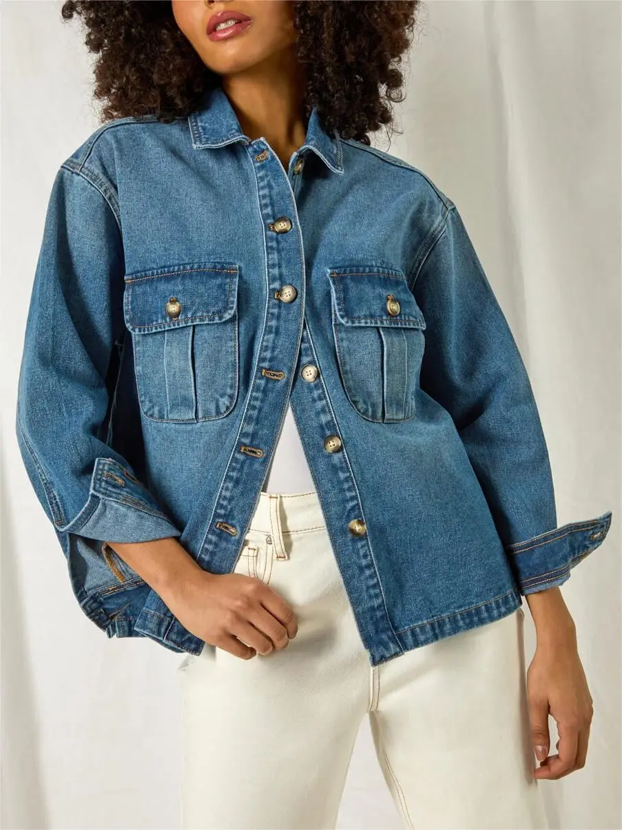 Blue Relaxed Denim Jacket