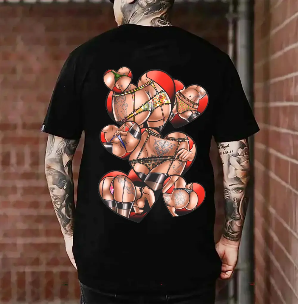 Sexy Game Tattoo Printed Men's T-shirt