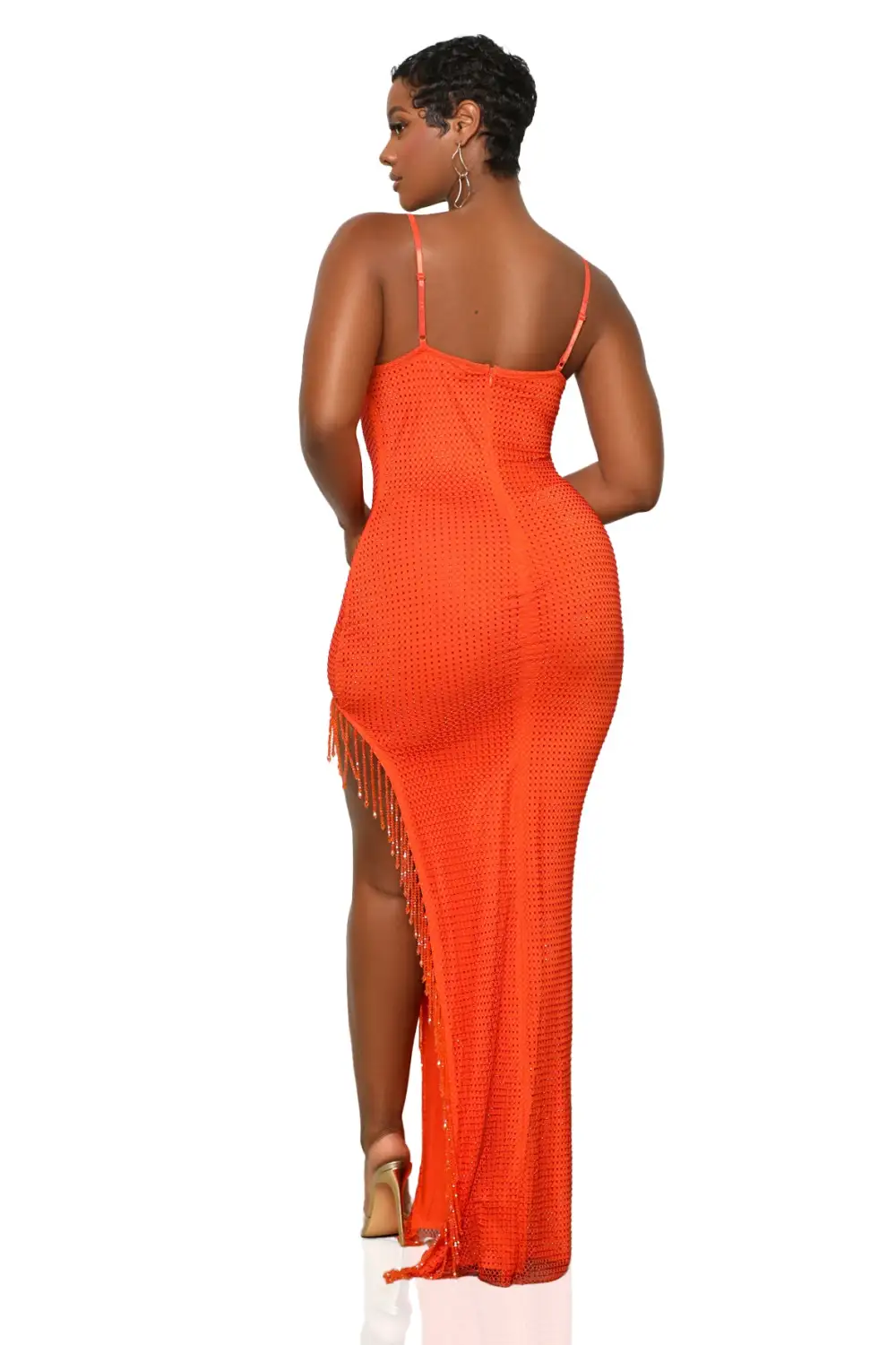 The Icon Bejeweled Dress (Orange)