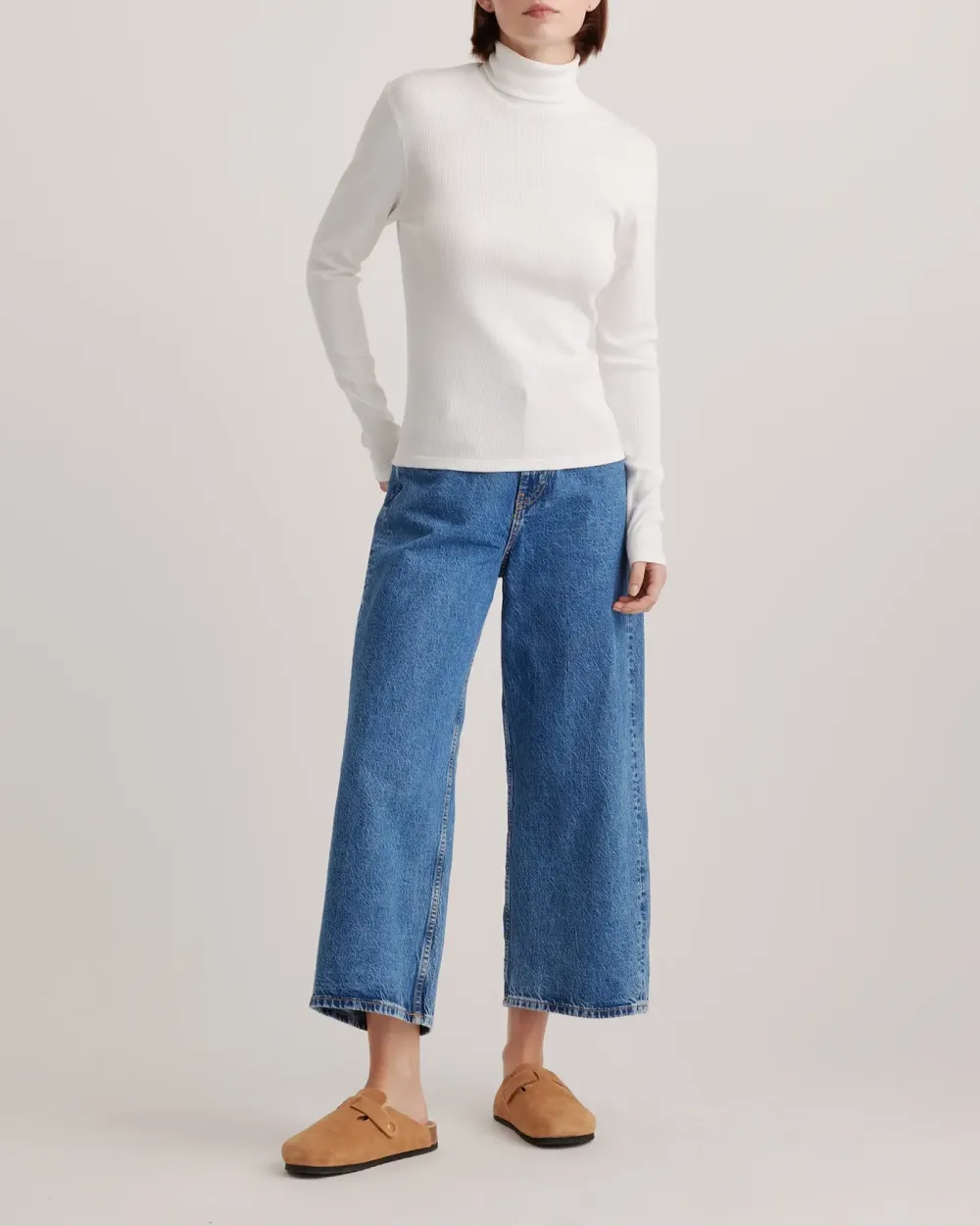 Organic Cotton Micro-Rib Turtleneck