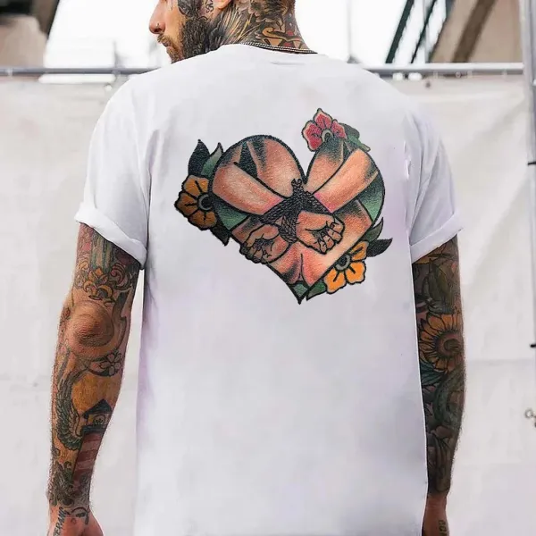 Naked Woman With Her Hands Tied Printed Men's T-shirt