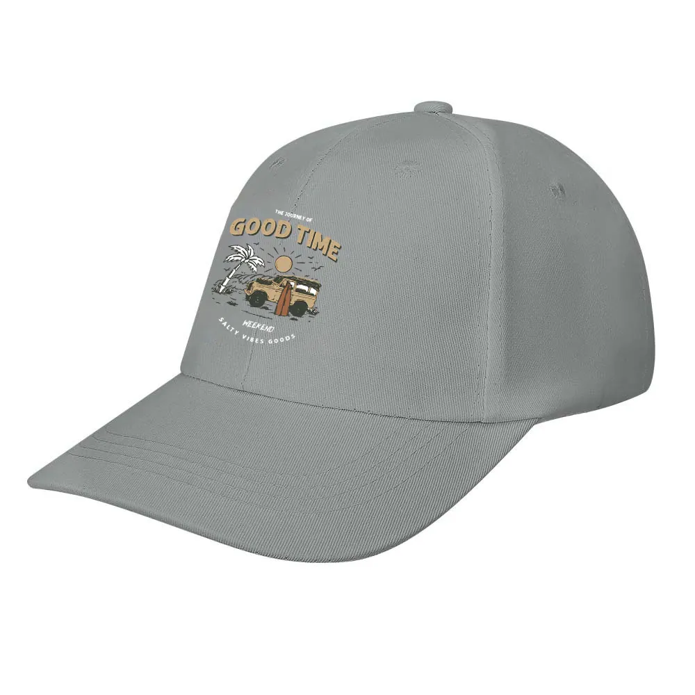 Good Time Weekend Salty Vibes Goods Printed Bent Rubber Baseball Cap
