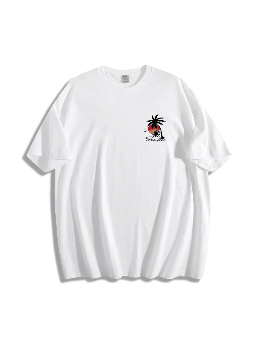 Summer Coconut Tree Sunset Beach Tee