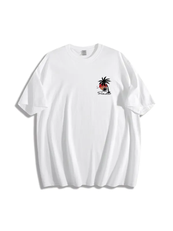 Summer Coconut Tree Sunset Beach Tee