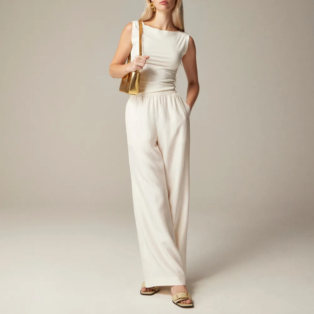 Stratus pant in textured satin