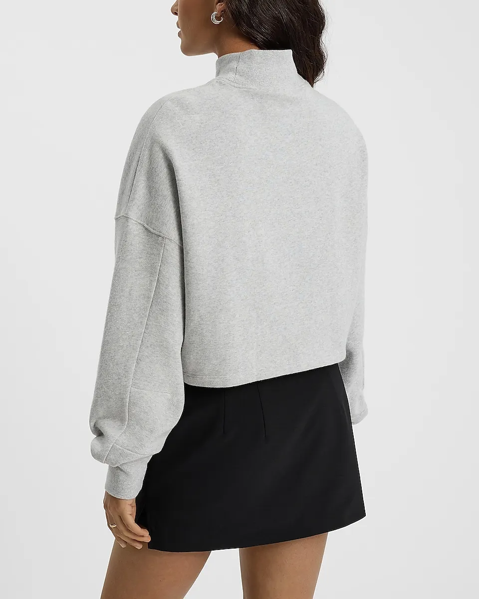 Mock Neck Cropped Sweatshirt